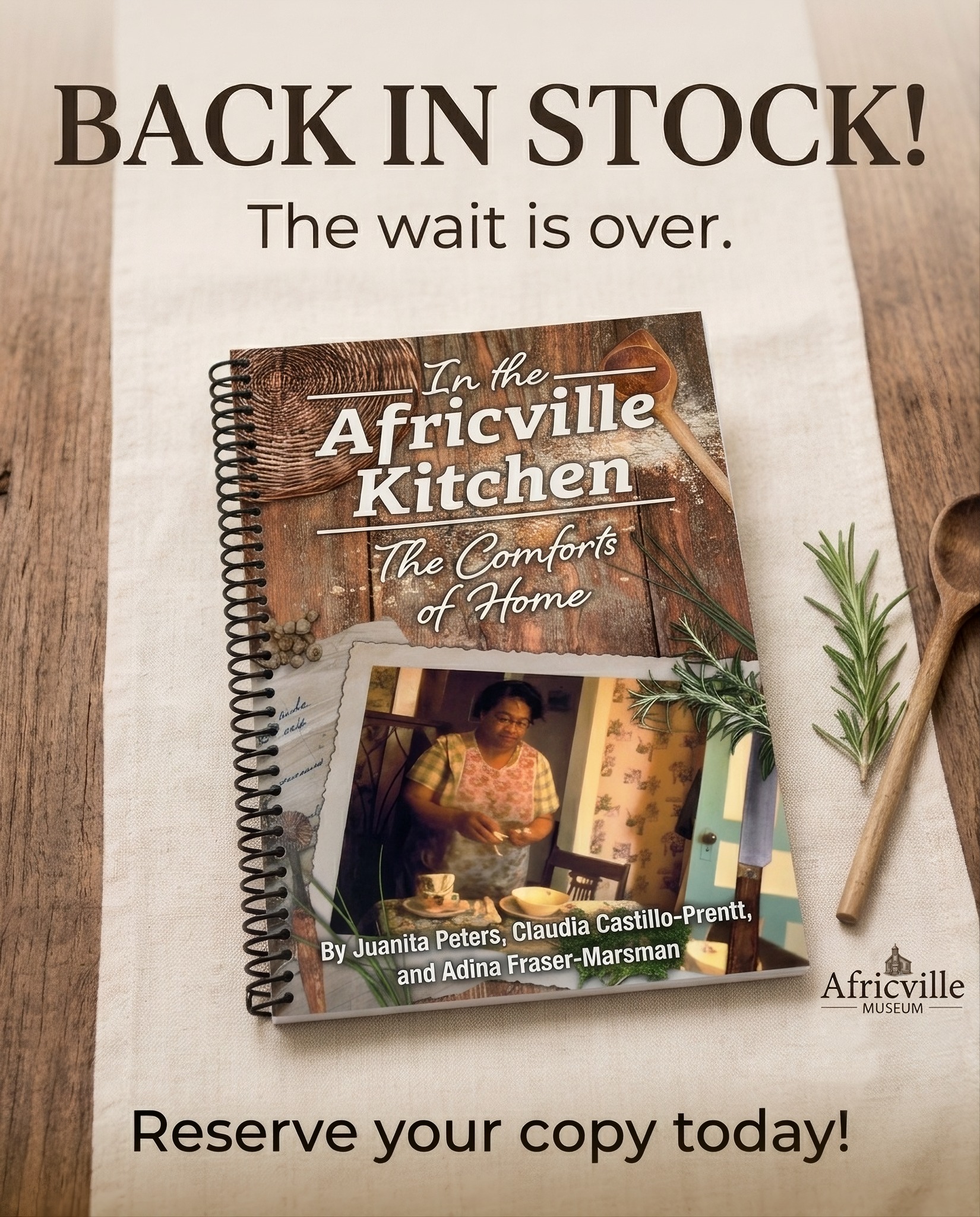 📢"In The Africville Kitchen" cookbook is back in stock! Secure your copy of this cherished cookbook today.
🛒 HOW TO PURCHASE:
Please visit or contact the museum directly to place your order.
We ship across Canada!
👇 Contact us to order:
902-422-1116
https://africvillemuseum.org/
#Africville #InTheAfricvilleKitchen #Cookbook #AfricvilleMuseum