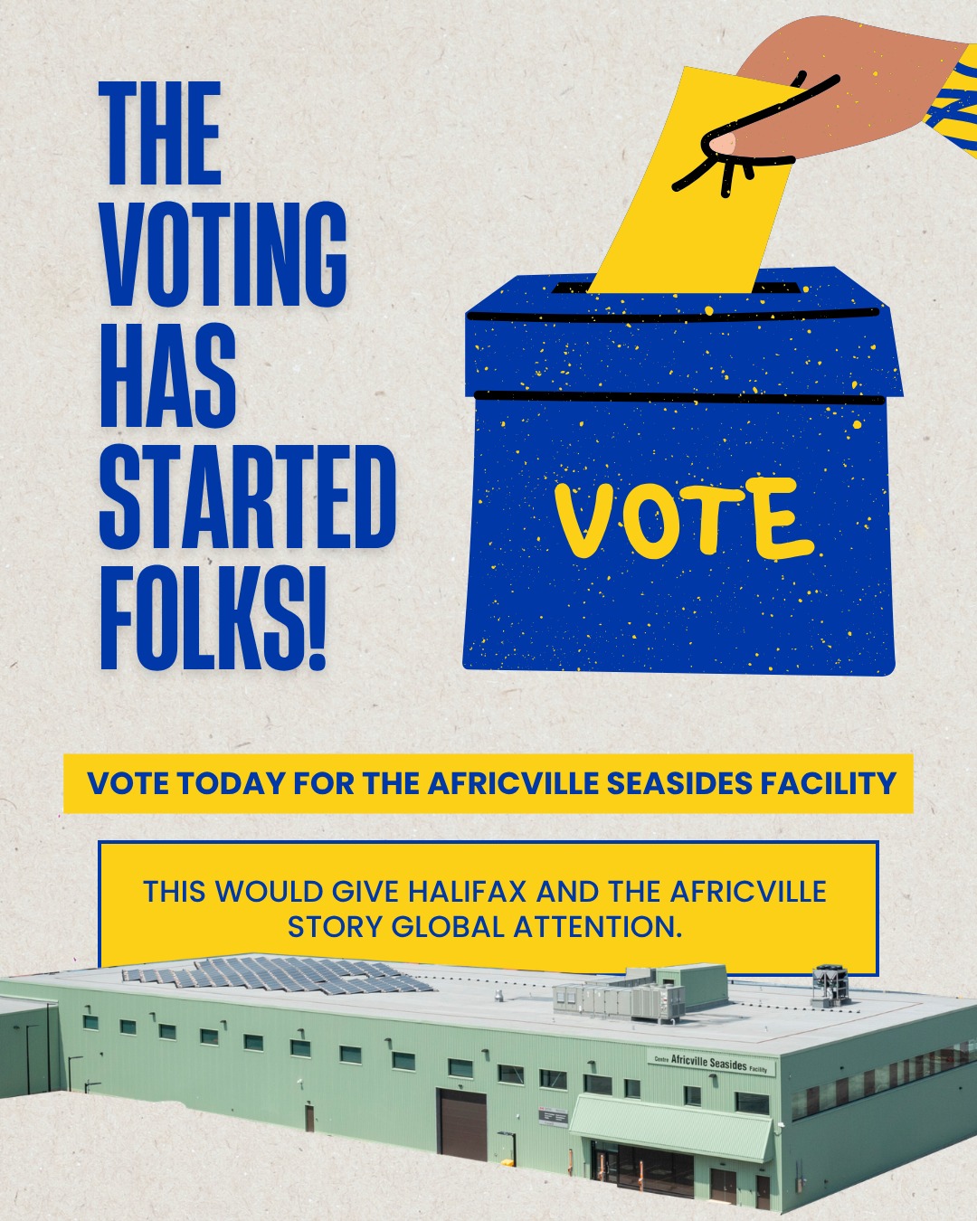 Okay folks the voting has started! Please visit the Sustainable World Ports website and vote for the Africville Seaside Facility as soon as possible. This would give Halifax and the Africville Story global attention.
https://sustainableworldports.org/iaph2026-sustainability-awards/
To vote, scroll down and click the BLUE SELECT YOUR WINNERS button (you can vote for others in the other categories as well).
FINISH- Don’t forget to verify your vote so it counts: Check your email and click the verification link that was sent to you, and you’re done.
Keeping our fingers crossed folks.
#Africvlile #AfricvilleMuseum #PortofHalifax